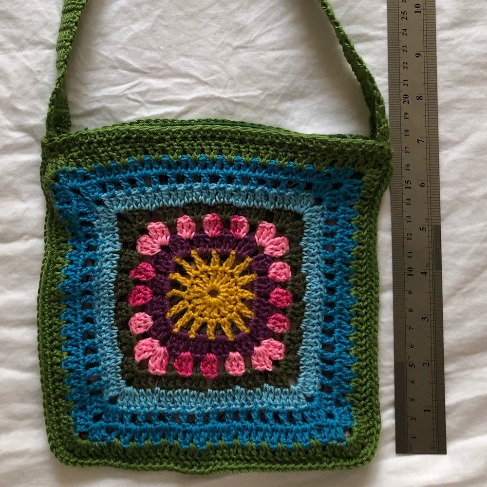 handmade crochet small purse colorful